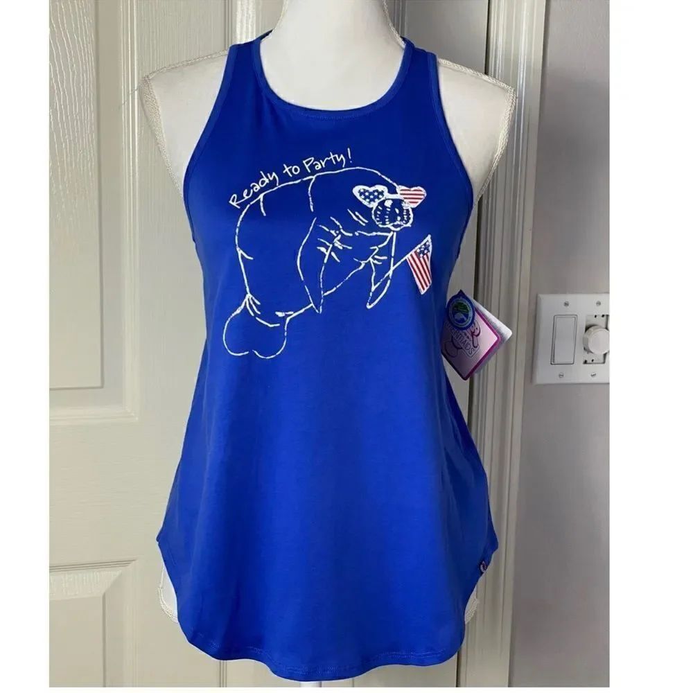 CHUBBY MERMAID " Save The Manatees" Junior Small Tank Top